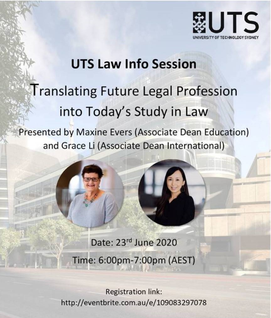 UTS Law Info Session on 6/23, 2020